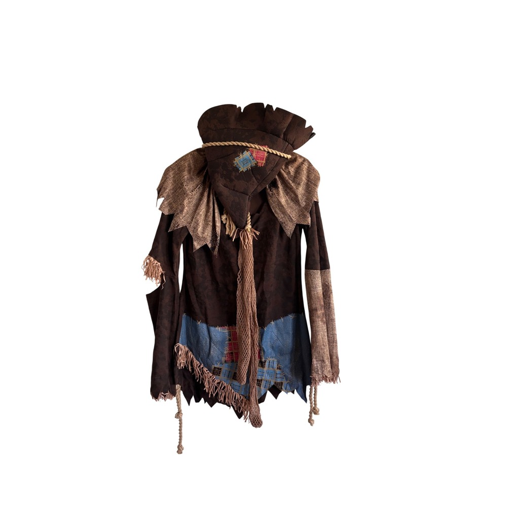 Spirit Halloween Scarecrow Costume Tunic and Hat Set Brown Small 6-8